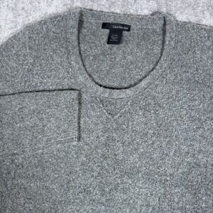 Calvin Klein Sweater Women's XL Gray Wool Blend Long Sleeve Cozy Warm Round Neck